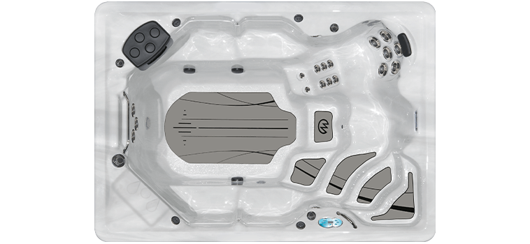 H2X Swimspa by Master Spas the Therapool SE downshot